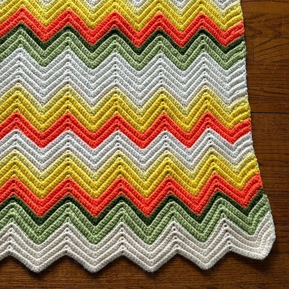 Crochet‎ knit blanket vintage handmade throw - Picture 2 of 3